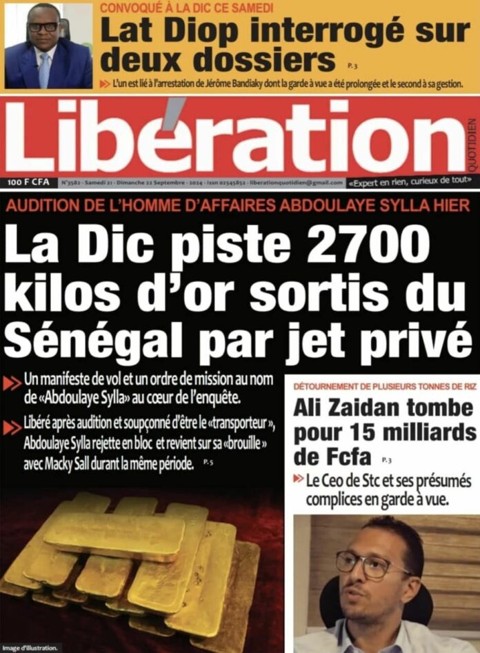 Découvrez les Unes des journaux sénégalais du samedi 21 septembre 2024